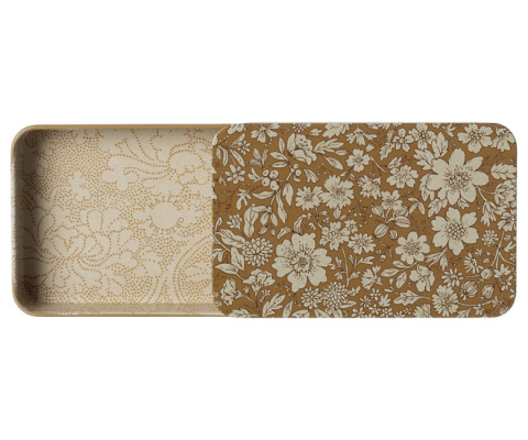 Maileg Metalowe Pudełko - sliding lid, Blossom - Ocher