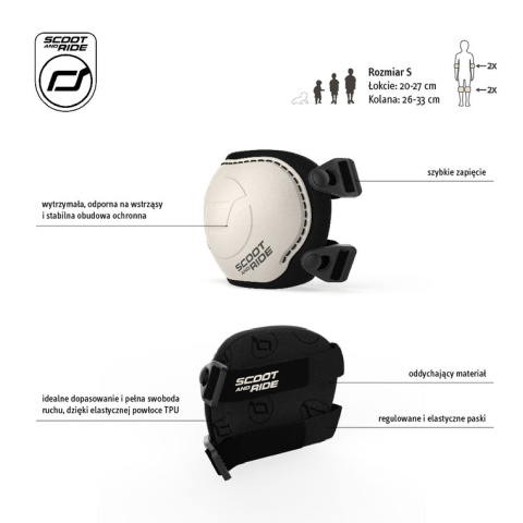 SCOOTANDRIDE Zestaw ochraniaczy dla dzieci S | Ash