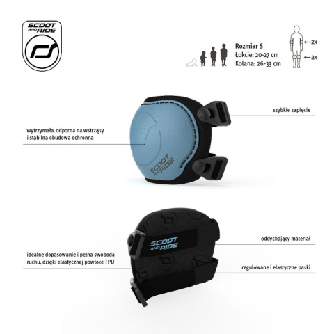 SCOOTANDRIDE Zestaw ochraniaczy dla dzieci S | Steel