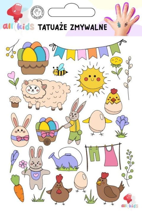 All4Kids Tatuaże zmywalne dla dzieci Wielkanoc