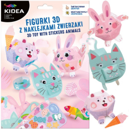 Kidea Figurki 3D z naklejkami Zwierzaki