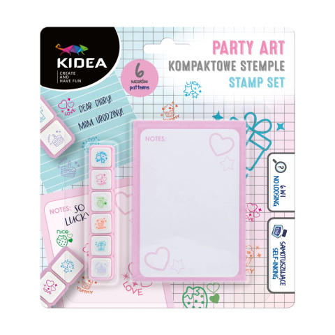 Kidea Kompaktowe stemple Party 6 kolorów