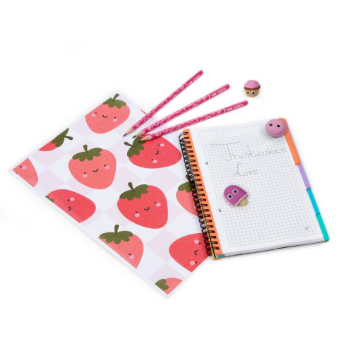 Kidea Zapachowe gumki i ołówki truskawka