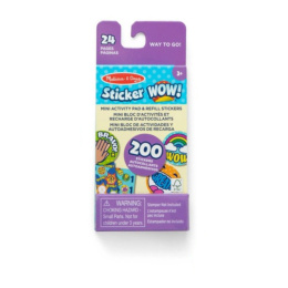 Melissa & Doug MINI Książeczka STICKER WOW z naklejkami zapasowymi 200szt | fioletowy