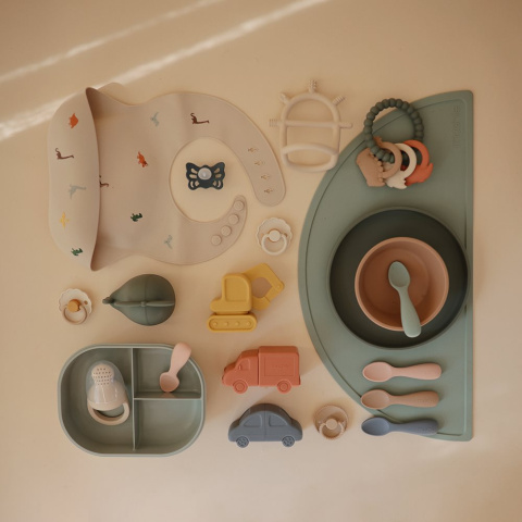 Mushie Łyżeczki Startowe – 2- pack | Cambridge Blue/Shifting Sand