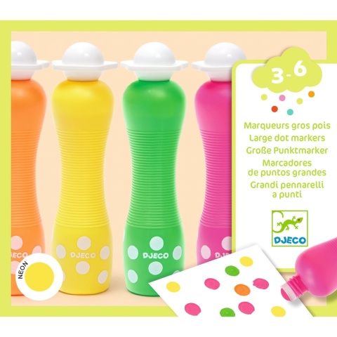 DJECO Markery stempelkowe 4 kolory | NEONOWE
