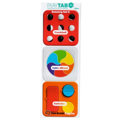 Fat Brain Toys PlayTab Sensoryczne Kwadraty | z Biało-Czarnymi Kuleczkami