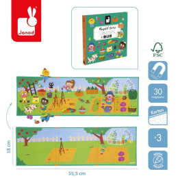 Janod Magnetyczna układanka W ogródku Magneti'stories 3+