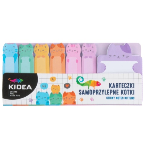 KIDEA Karteczki samoprzylepne indeksujące Kotki