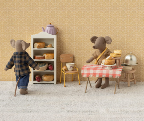 Maileg Ubranko - Brązowa koszula w kratę i spodnie | tata mysz