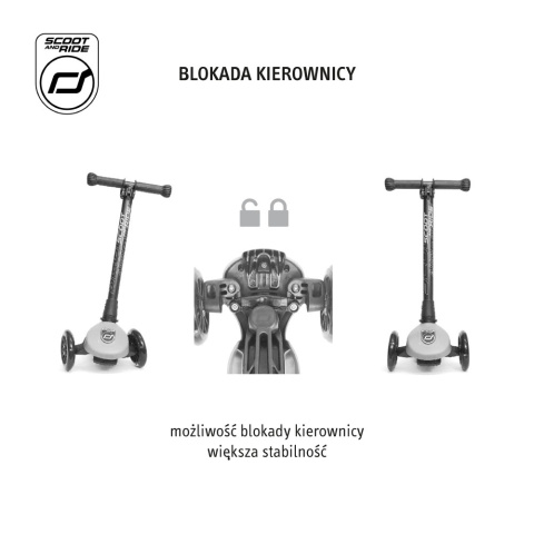 SCOOTANDRIDE Highwaykick 3 LED Hulajnoga składana ze świecącymi kółkami 3+ | Lemon kolekcja Icecream