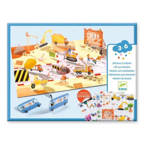 Djeco Naklejki wielokrotnego użytku 3D POJAZDY