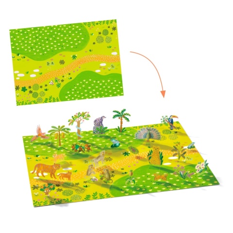 Djeco Naklejki wielokrotnego użytku 3D ZWIERZĘTA