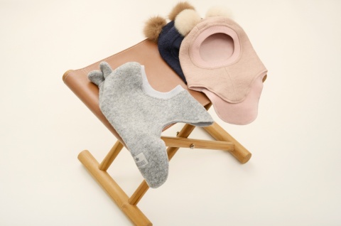 HUTTELIHUT Czapka Kominiarka Wełna Merino TEDDY | Camel Melange