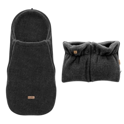 ZAFFIRO Komplet Śpiworek Mini + Mufki dwuczęściowe WEŁNA Premium Sierra | anthracite