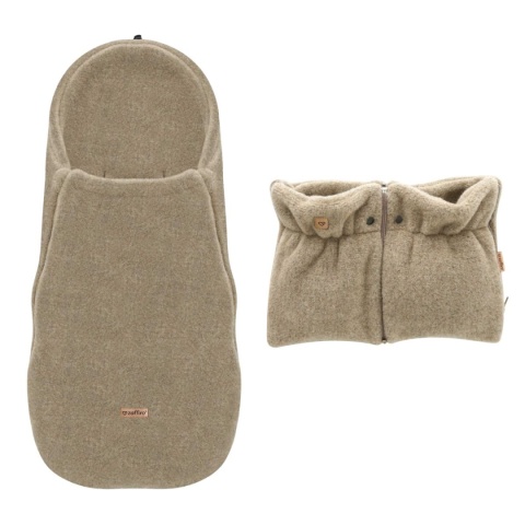 ZAFFIRO Komplet Śpiworek Mini + Mufki dwuczęściowe WEŁNA Premium Sierra | brown
