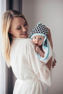 ZAFFIRO Okrycie kąpielowe 100×100 cm bawełna | Grey leaves