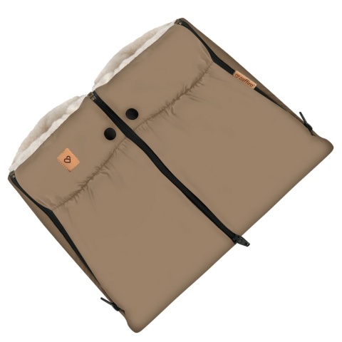 ZAFFIRO dwuczęściowe mufki 2w1 do wózka wełna premium | Aspen latte