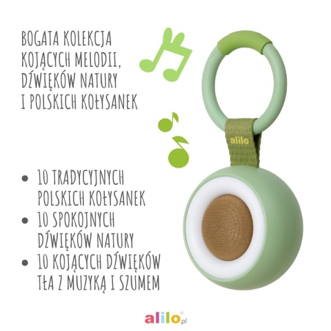 Alilo CocoNap W1 - odtwarzacz MP3 i lampka do karmienia | awokado