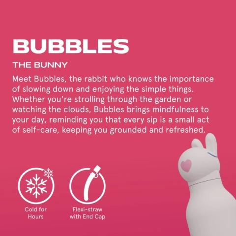 Asobu Butelka termiczna ze słomką Bestie | Królik 460 ml