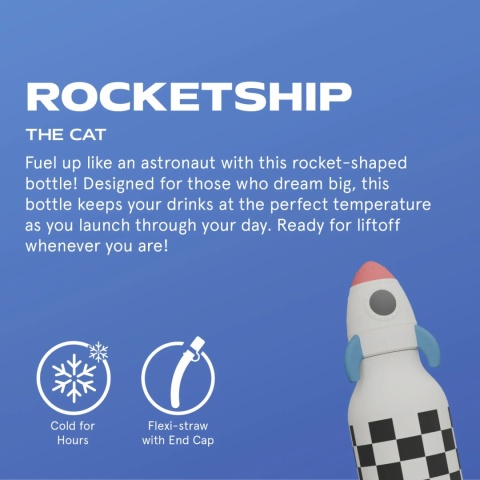 Asobu Butelka termiczna ze słomką Bestie | Rakieta 460 ml