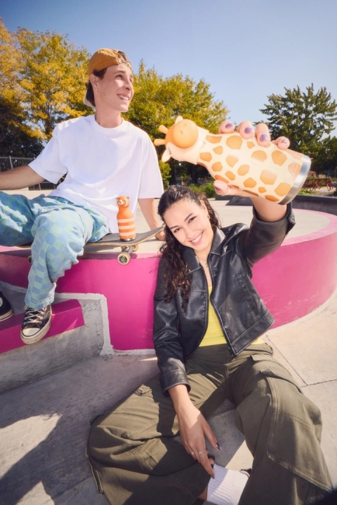 Asobu Butelka termiczna ze słomką Bestie | Żyrafa 460 ml