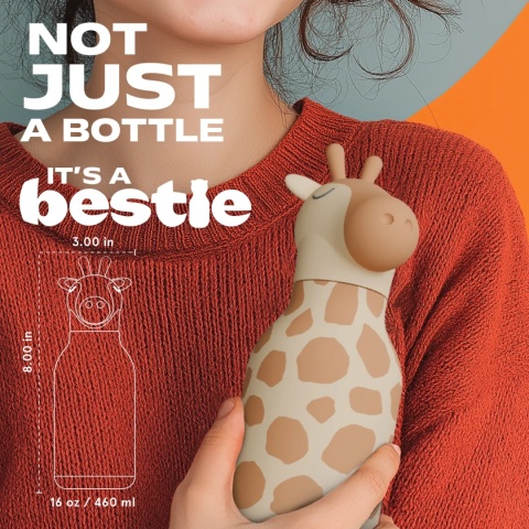 Asobu Butelka termiczna ze słomką Bestie | Żyrafa 460 ml