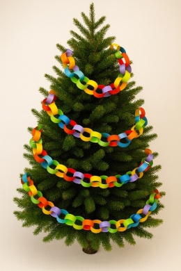 Łańcuch na choinkę kolorowy do samodzielego sklejania