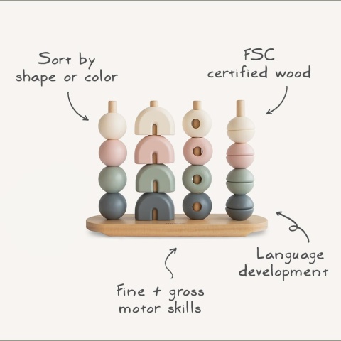 Mushie Drewniany Sorter Kształtów