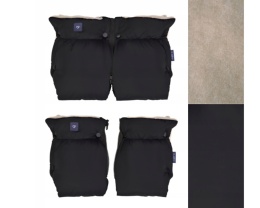 ZAFFIRO Dwuczęściowe Mufki 2w1 do wózka WEŁNA premium - BLACK Cozy