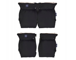 ZAFFIRO Dwuczęściowe Mufki 2w1 do wózka WEŁNA premium - BLACK Cozy