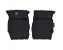 ZAFFIRO Dwuczęściowe Mufki 2w1 do wózka WEŁNA premium - BLACK Cozy