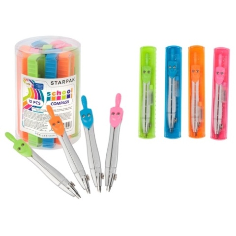 Starpak Cyrkiel metalowy z linijką 1szt