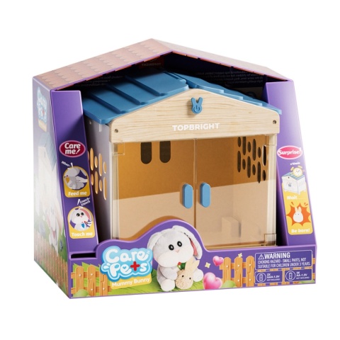 Topbright Pluszowa zabawka interaktywna Mummy Bunny | Zestaw edukacyjny opiekuna króliczka 36m+