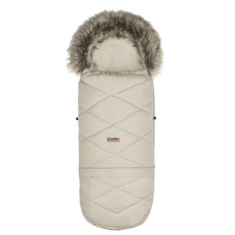 ZAFFIRO Komplet Śpiworek GrowUP + mufki Aspen wełna premium | vanilla