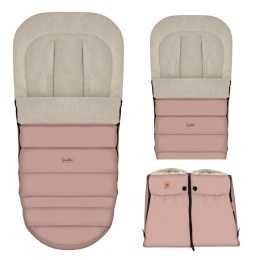 ZAFFIRO Komplet Śpiworek iGrow + mufki Aspen wełna premium | baby pink
