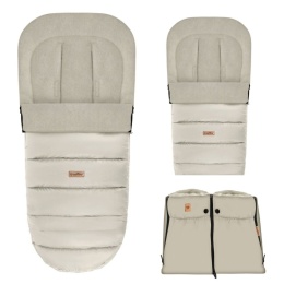 ZAFFIRO Komplet Śpiworek iGrow + mufki Aspen wełna premium | vanilla