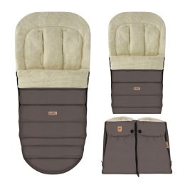 ZAFFIRO Komplet Śpiworek iGrow + mufki Nordico wełna premium | taupe