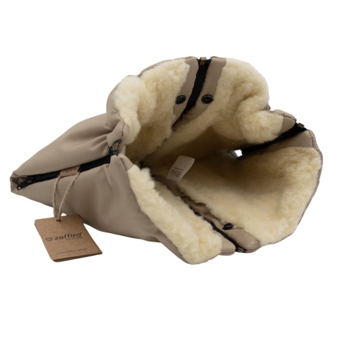 ZAFFIRO Mufki dwuczęściowe do wózka wełna basic Nordico | beige