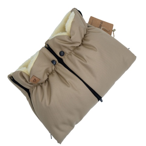 ZAFFIRO Mufki dwuczęściowe do wózka wełna basic Nordico | beige