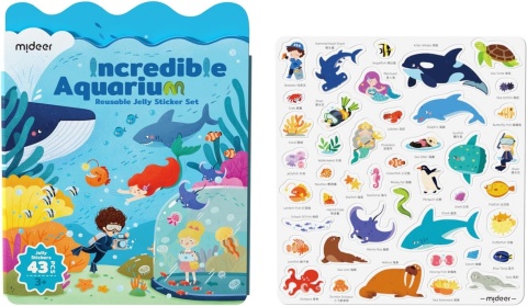 mideer Zestaw wielorazowych żelowych naklejek | Akwarium