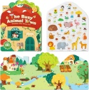 mideer Zestaw wielorazowych żelowych naklejek | The Busy Animal Town