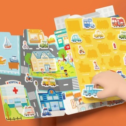 mideer Zestaw wielorazowych żelowych naklejek | Ulica