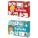Adamigo Poznaję literki + Poznaję cyferki | zestaw puzzli edukacyjnych - gier planszowych