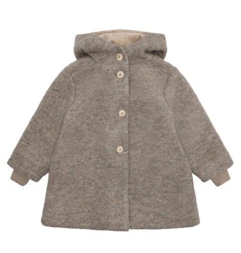 Huttelihut wełniany płaszczyk z kapturem dla dziewczynki