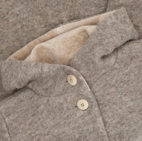 Huttelihut wełniany płaszczyk z kapturem dla dziewczynki