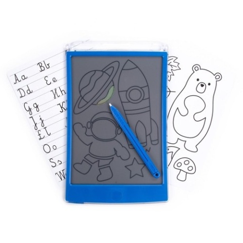 Graphics tablet with drawing worksheets, transparent blue KIDEA