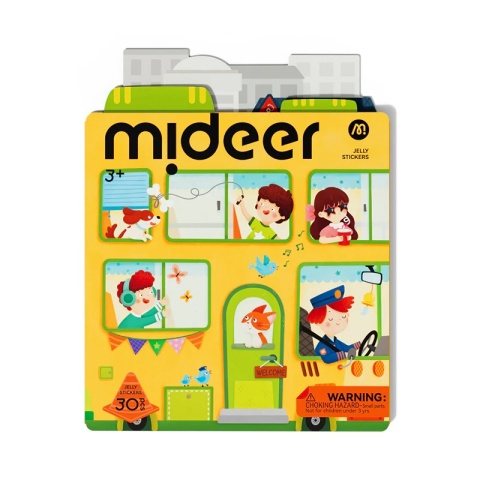 mideer Zestaw wielorazowych żelowych naklejek | The Bustling Traffic