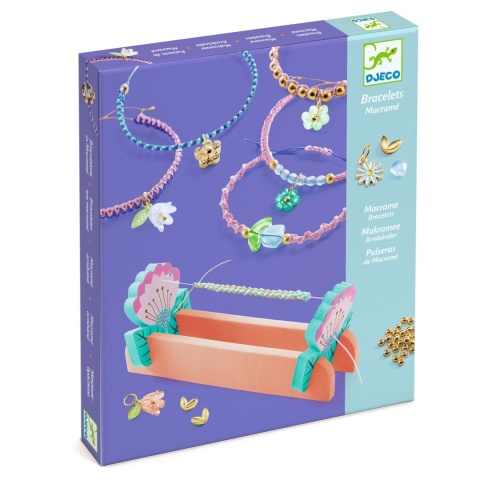 Djeco Zestaw Do Tworzenia Bransoletek Niebieski Makrama DIY 8+