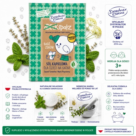 DRESDNER ESSENZ BĄDŹ ZDRÓW! Naturalna Prozdrowona Sól do Kąpieli 50G - CIEKNĄCE NOSKI
